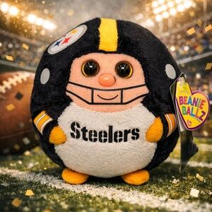 Ty Beanie Ballz Pittsburgh Steelers Plush 5” NFL Football Mascot NWT